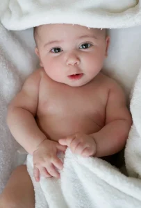 picture of baby using VCO as baby oil