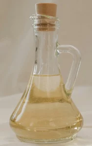 picture of coconut oil in glass bottle