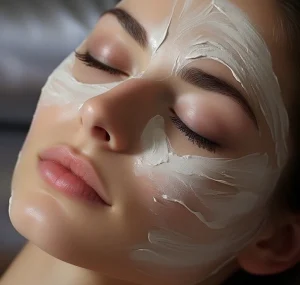 picture of girl with face mask- use of coconut oil in skin care